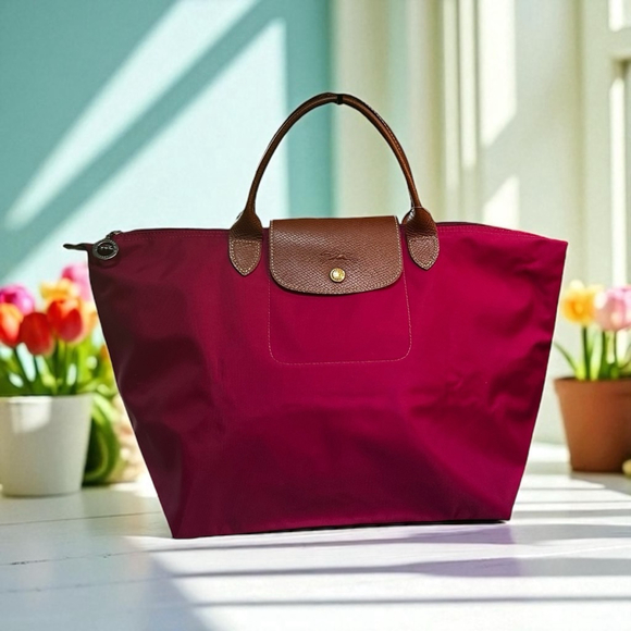 Longchamp Pink Nylon Tote Bag - Picture 1 of 13